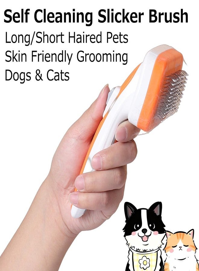 Outtag Dog Grooming Brush for shedding, Self Cleaning brush, Remove Loose fur Slicker brush for cats, Pet Supplies Grooming Tool - Image 3